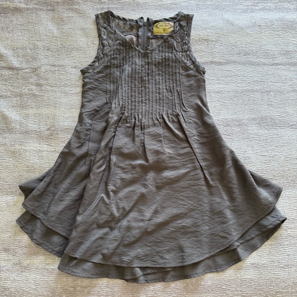 Joyfolie Gray Lace Overlay Dress, Size 5
